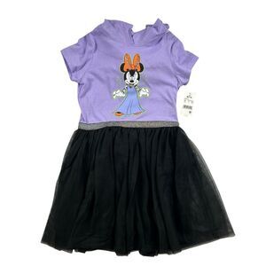 Disney Minnie Mouse Cosplay Halloween Tulle Dress Purple/Black Size Medium 7-8